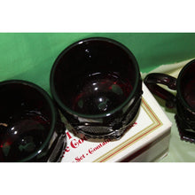 Load image into Gallery viewer, 17 Piece Ruby Red Avon Cape Cod Goblets glassware Cordial Tumbler Sugar And Mugs