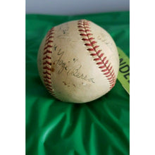 Load image into Gallery viewer, Vintage 9 Signature Baseball Berra, Rizzuto, DiMaggio, Reynolds, Williams, Mize+