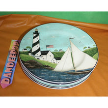 Load image into Gallery viewer, Coastal Breeze Warren Kimble 1998 By Sakura 4 Piece Lunch Snack Appetizer Plates