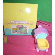 Load image into Gallery viewer, Vintage Crayola Bunny Easter Eggspress 1993 Hallmark Easter Treat Holder In Box