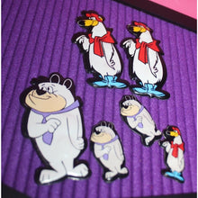 Load image into Gallery viewer, Vintage Hanna Barbera 70's Cartoon Puffy Magnets Chopper And Breezly 6 Piece Set