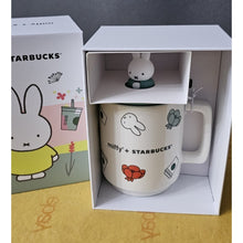 Load image into Gallery viewer, Miffy Starbucks Coffee Collaboration Ceramic Mug With Cover 14 Oz Limited 2026