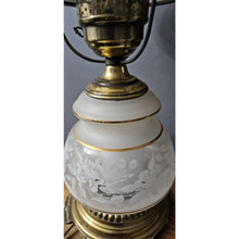 Load image into Gallery viewer, Quoizel 1978 Satin Lace Floral Gone With The Wind Hurricane Table Lamp 23.5" BA