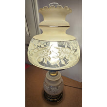 Load image into Gallery viewer, Quoizel 1978 Satin Lace Floral Gone With The Wind Large Hurricane Table Lamp 28"