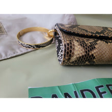 Load image into Gallery viewer, Ted Rossi NYC Python Snakeskin Bangle Clutch Wristlet Handbag C107 M10049