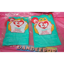 Load image into Gallery viewer, 2 Of Ty Teenie Beanie Babies McDonald's Happy Meal Toys Pinchers Lobster 05 1998