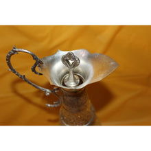 Load image into Gallery viewer, Vintage Claret Gut Glass Silver Plated Wine Decanter Pourer Pitcher With Top