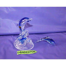 Load image into Gallery viewer, Cristal d'Arques Lead Crystal Dolphin On Wave Animal Figurine Decor W/ Smaller