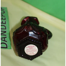 Load image into Gallery viewer, Ruby Red Glass Avon Cape Cod Cruet Skin So Soft Bath Oil Empty Bottle Valentine