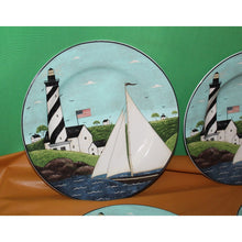 Load image into Gallery viewer, Coastal Breeze Warren Kimble 1998 By Sakura 4 Piece Lunch Snack Appetizer Plates