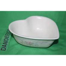 Load image into Gallery viewer, Pfaltzgraff Heart Shape Tea Rose Pattern Stoneware Bowl