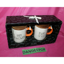 Load image into Gallery viewer, Rae Dunn Happy Howloween Beware Of Dog Wooden Lidded Mug Set Halloween Artisan