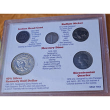 Load image into Gallery viewer, America's Favorite Coins Set 40% Silver Kennedy Half Dollar Mercury Dime Nickel