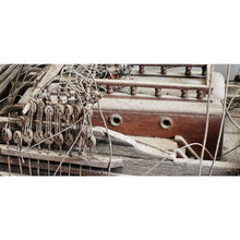 Load image into Gallery viewer, Antique 19th Century Wooden Sailing Vessel Ship Hand Carved With 3 Mast 41 x 32