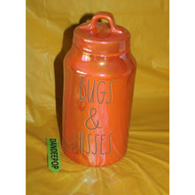 Load image into Gallery viewer, Rae Dunn Bugs & Hisses Orange Luster Finish Ceramic Canister Halloween Decor