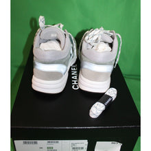 Load image into Gallery viewer, Chanel Fabric And Suede Calfskin Blue And Gray Sneakers G34360 Size Women's 36