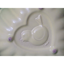 Load image into Gallery viewer, 2 Vintage Yellow Ceramic Heart Baking Dishes With Embossed Bird On Back Design