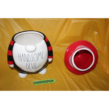 Load image into Gallery viewer, Rae Dunn Handsome Devil Gnome Seal Tight Ceramic Canister Halloween Spider Web