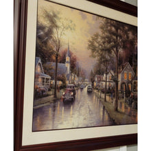 Load image into Gallery viewer, Thomas Kinkade Hometown Morning Lithograph 2000 Framed Artist Signed 30x40 IP