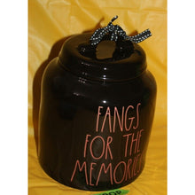 Load image into Gallery viewer, Rae Dunn Fangs For The Memories Black Ceramic Storage Canister Artisan Halloween