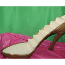 Load image into Gallery viewer, Vintage Giant Gold Just The Shoe High Heel Figurine Step Display Platform Prop