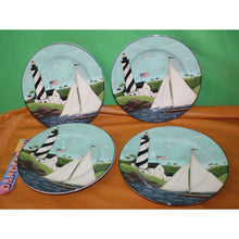 Load image into Gallery viewer, Coastal Breeze Warren Kimble 1998 By Sakura 4 Piece Lunch Snack Appetizer Plates