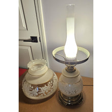 Load image into Gallery viewer, Quoizel 1978 Satin Lace Floral Gone With The Wind Large Hurricane Table Lamp 28"