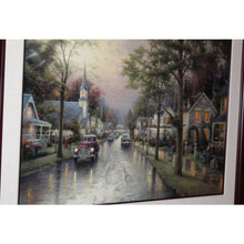 Load image into Gallery viewer, Thomas Kinkade Hometown Morning Lithograph 2000 Framed Artist Signed 30x40 IP