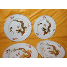 Load image into Gallery viewer, 6 Piece Antique Japanese Dragon Meikei China Painted Plates With Gold Trim