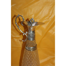 Load image into Gallery viewer, Vintage Claret Gut Glass Silver Plated Wine Decanter Pourer Pitcher With Top