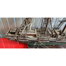 Load image into Gallery viewer, Antique 19th Century Wooden Sailing Vessel Ship Hand Carved With 3 Mast 41 x 32