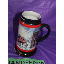 Load image into Gallery viewer, Anheuser Busch Budweiser A Perfect Christmas 1992 Beer Stein Drinkware Ceramarte