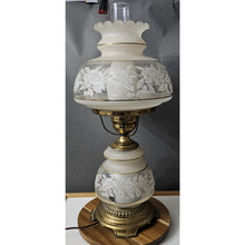 Load image into Gallery viewer, Quoizel 1978 Satin Lace Floral Gone With The Wind Hurricane Table Lamp 23.5" Med