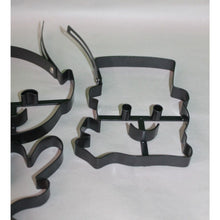 Load image into Gallery viewer, 3 Piece Williams Sonoma Metal Pancake Batter Forms Snowman Elf Reindeer Set