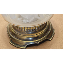 Load image into Gallery viewer, Quoizel 1978 Satin Lace Floral Gone With The Wind Large Hurricane Table Lamp 28"
