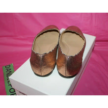 Load image into Gallery viewer, Chloe Pink Gold Ballerina Shoes Scalloped Ballet Flats IA012 Size 36.5 Women's 6