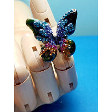 Load image into Gallery viewer, Butterfly Shape Multi Color Gemstone Ring Size 8