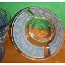 Load image into Gallery viewer, 7 Pc Pattern Hazel Atlas Arabian Knights Wegewood Cups And Bowl Blue White