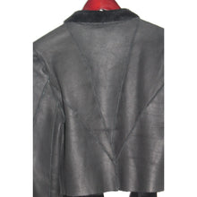 Load image into Gallery viewer, Black Fur Lined Leather Women's Size Small Evening Coat Short