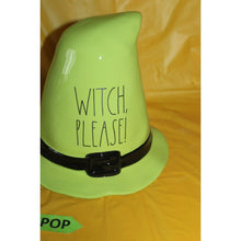 Load image into Gallery viewer, Rae Dunn Witch Please Ceramic Figural Hat Green Black Halloween Decoration