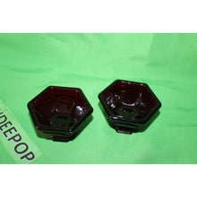 Load image into Gallery viewer, Avon Glass Dark Ruby Red Pair Of Taper Candle Holders Cape Cod Collection