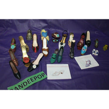 Load image into Gallery viewer, 22 Piece Nostalgia And Other Miniature Shoe Figurines Dress Form And Hat