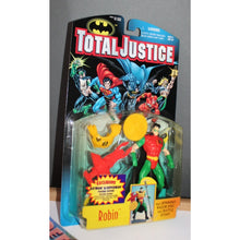 Load image into Gallery viewer, Batman Total Justice Robin With Spinning Razor Disc And Battle Staff Kenner Toy