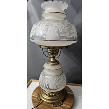 Load image into Gallery viewer, Quoizel 1978 Satin Lace Floral Gone With The Wind Hurricane Table Lamp 23.5" BA