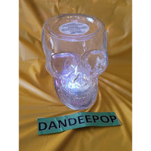 Load image into Gallery viewer, Bath & Body Works 2021 Light Up Skull Head 3 Wick Jar Pedestal Candle Holder