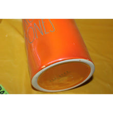 Load image into Gallery viewer, Rae Dunn Crow's Bones Orange Luster Finish Ceramic Canister Halloween Decor