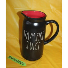 Load image into Gallery viewer, Rae Dunn Vampire Juice Drink Serving Pitcher Halloween Black And Red Ceramic