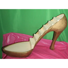 Load image into Gallery viewer, Vintage Giant Gold Just The Shoe High Heel Figurine Step Display Platform Prop