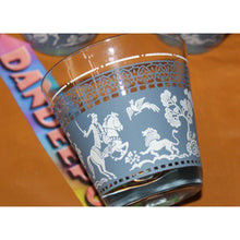 Load image into Gallery viewer, 7 Pc Pattern Hazel Atlas Arabian Knights Wegewood Cups And Bowl Blue White