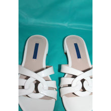 Load image into Gallery viewer, Stuart Weitzman Women's White Cami Sandals Leather Flats Shoes Size 6 CIZW 64218